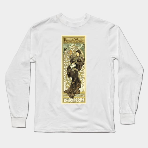 THEATRE DE LA RENAISSANCE Sarah Bernhardt Lithograph Poster by Alphonse Mucha Long Sleeve T-Shirt by vintageposters